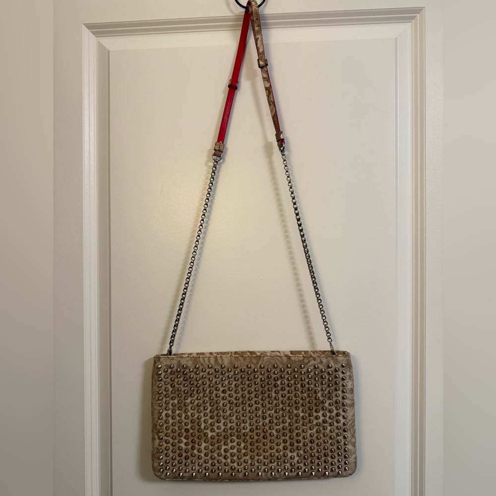 Christian Louboutin Studded Beige Crossbody or Shoulder Bag